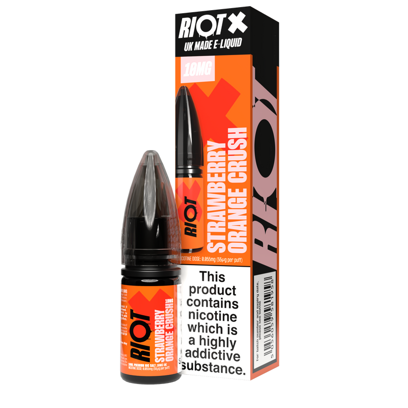 STRAWBERRY ORANGE CRUSH - RIOT X - 10ML NIC SALT E-LIQUID - 5MG | 10MG | 20MG BY RIOT SQUAD