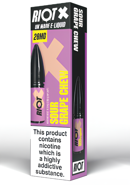 SOUR GRAPE CHEW - RIOT X - 10ML NIC SALT E-LIQUID - 5MG | 10MG | 20MG BY RIOT SQUAD - VapePure