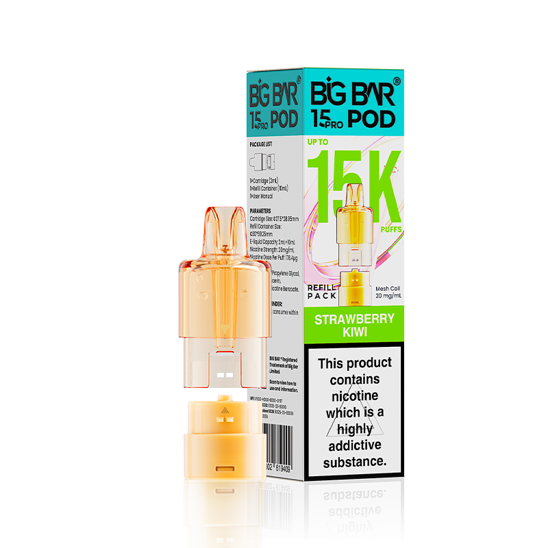 Strawberry Kiwi Big Bar 15000 Pro Prefilled Replacement Pods