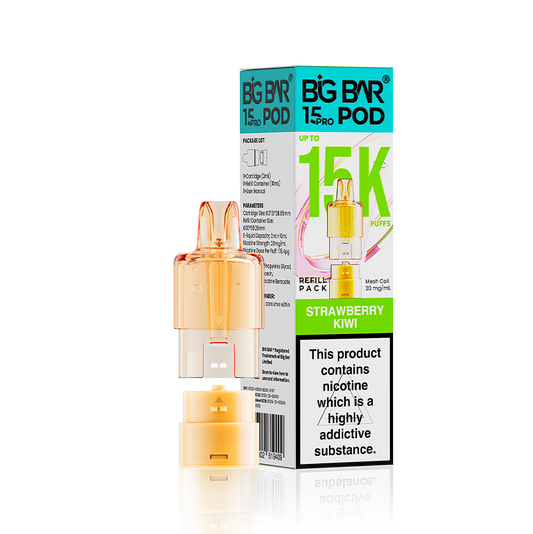 Strawberry Kiwi Big Bar 15000 Pro Prefilled Replacement Pods