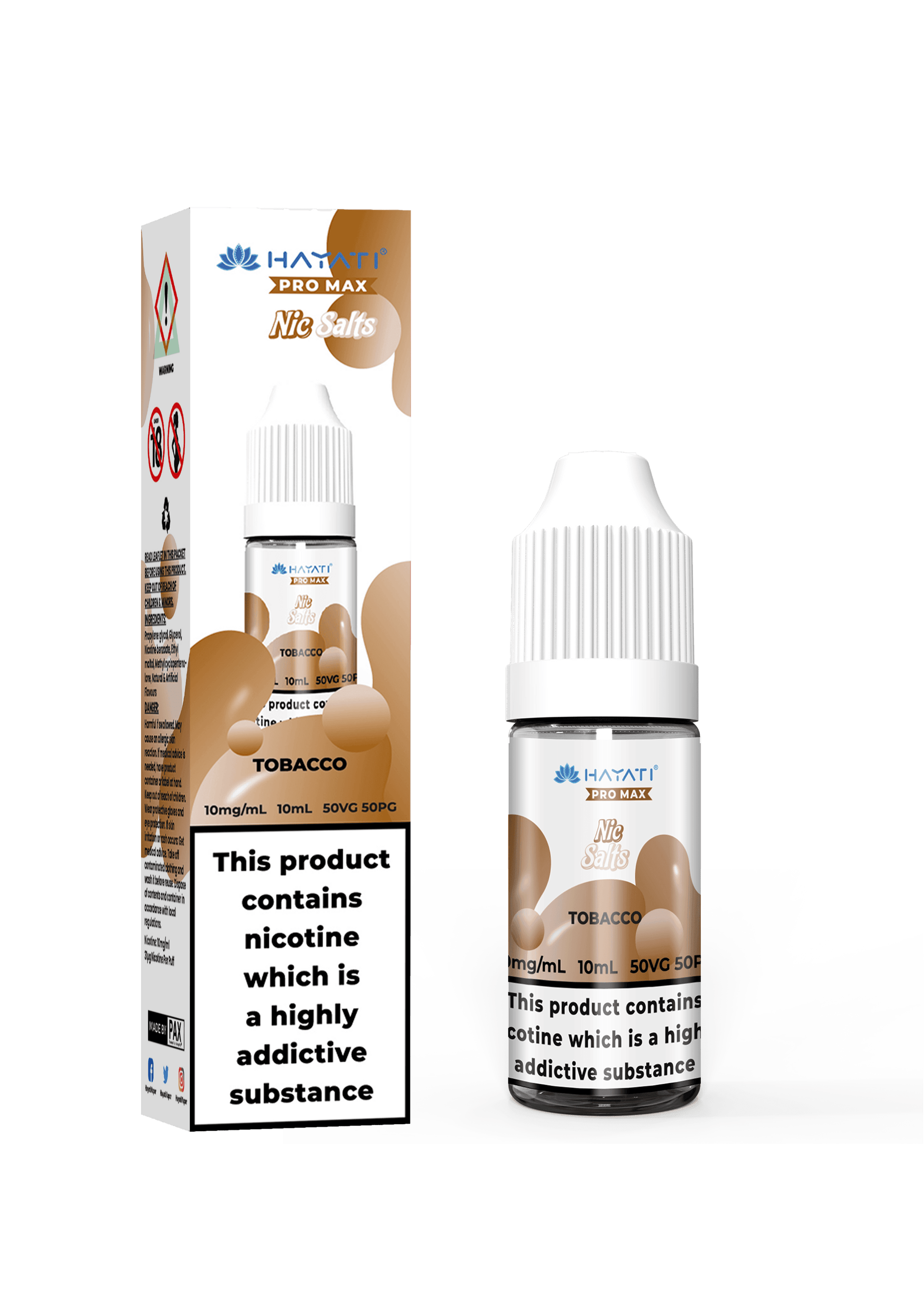 TOBACCO 10ML NIC SALT BY HAYATI PRO MAX 10MG(1%) | 20MG(2%) - VapePure