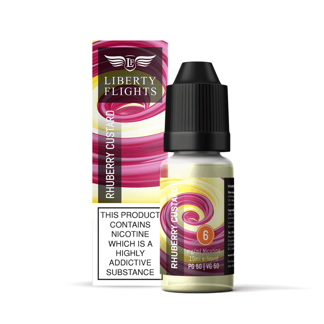 RHUBERRY CUSTARD - 10ML E-LIQUID 50VG|50PG BY LIBERTY FLIGHTS - 0MG|3MG|6MG|12MG|18MG - 1X|5X|10X BOTTLES - VapePure