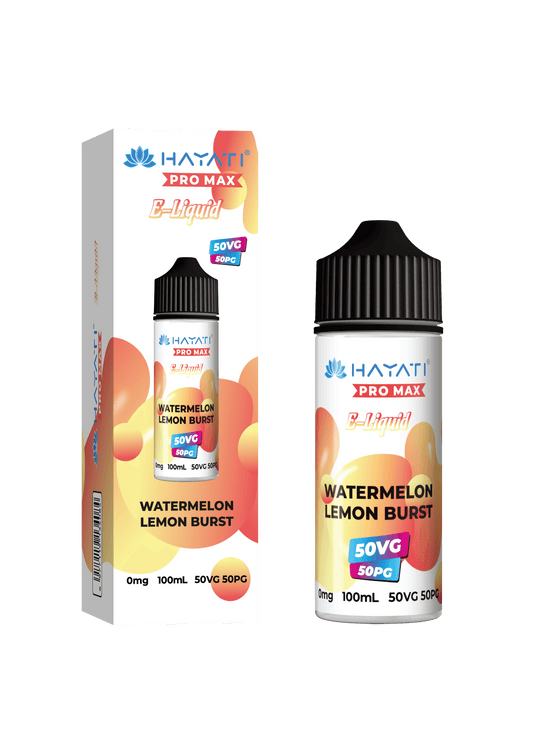 WATERMELON LEMON BURST - HAYATI PRO MAX 100ML SHORT FILL - 50/50PG/VG E-LIQUID - VapePure