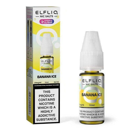 BANANA ICE 10ML E LIQUID NICOTINE SALT BY ELFLIQ - ELFBAR - VapePure