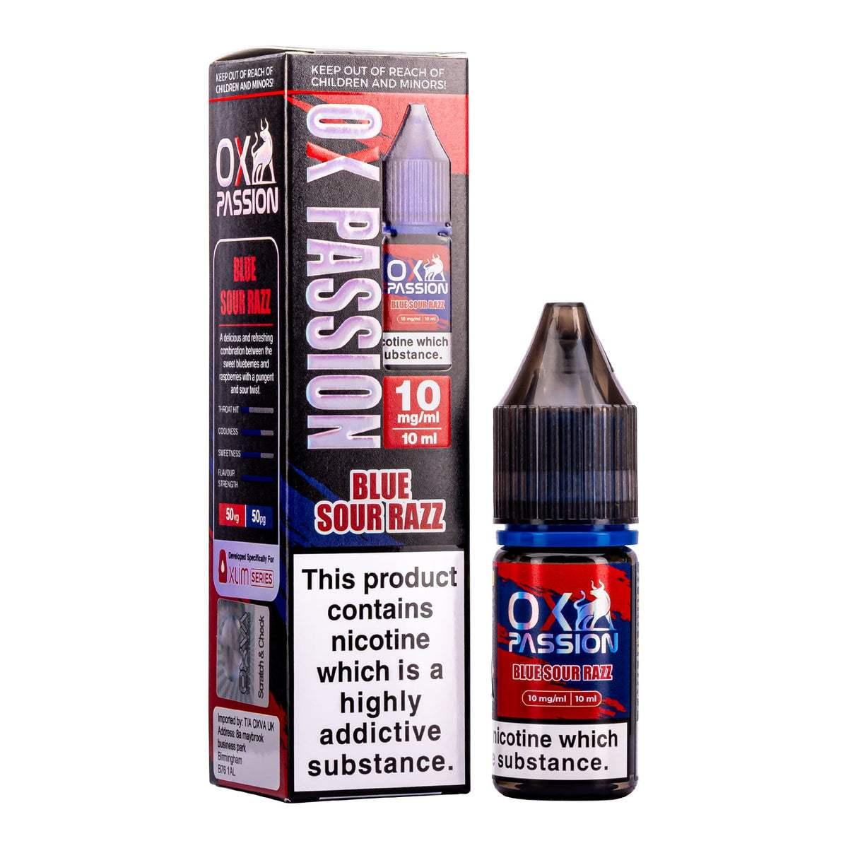 BLUE SOUR RAZZ 10ML NIC SALT BY OXVA OX PASSION 10MG(1%) | 20MG(2%) - VapePure
