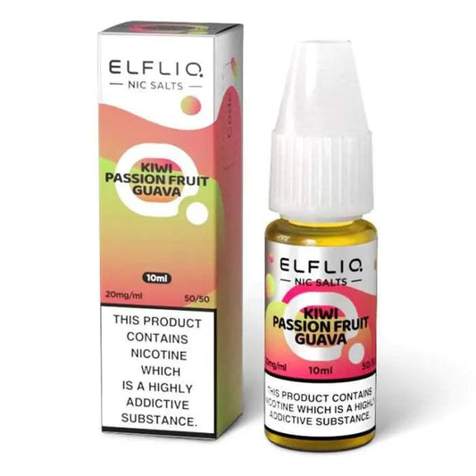 KIWI PASSION FRUIT GUAVA 10ML E LIQUID NICOTINE SALT BY ELFLIQ - ELFBAR - VapePure