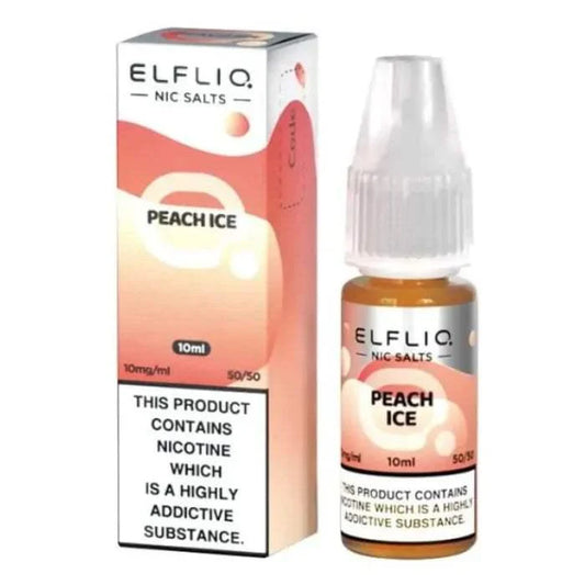 PEACH ICE 10ML E LIQUID NICOTINE SALT BY ELFLIQ - ELFBAR - VapePure