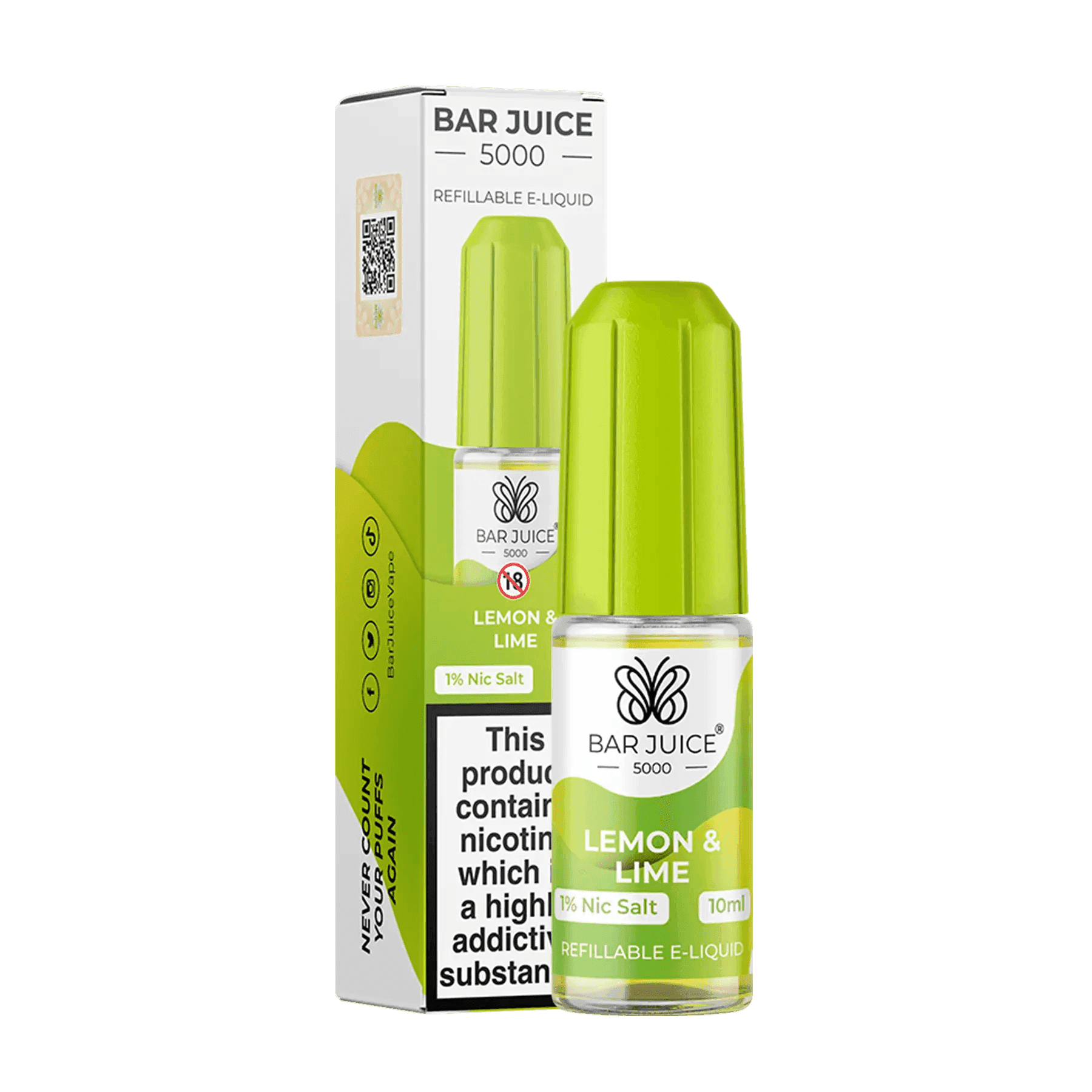 LEMON & LIME 10ML E LIQUID NICOTINE SALT BY BAR JUICE 5000 - VapePure