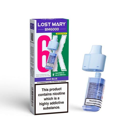 LOST MARY BM6000 v2 MAD BLUE VAPE POD - 20mg - Vapeslough