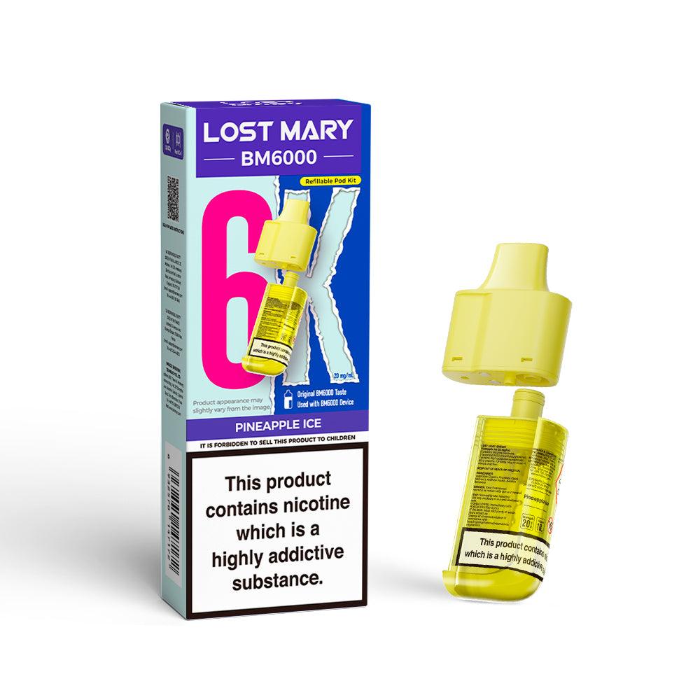 LOST MARY BM6000 v2 PINEAPPLE ICE VAPE POD - 20mg - Vapeslough