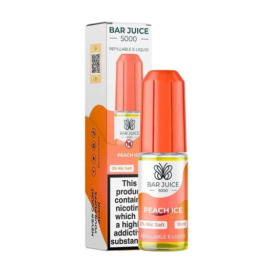 PEACH ICE 10ML E LIQUID NICOTINE SALT BY BAR JUICE 5000 - VapePure