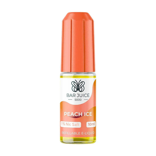 PEACH ICE 10ML E LIQUID NICOTINE SALT BY BAR JUICE 5000 - VapePure