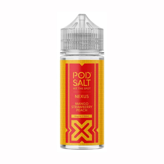 POD SALT NEXUS MANGO STRAWBERRY PEACH 100ML SHORTFILL E-LIQUID - VapePure