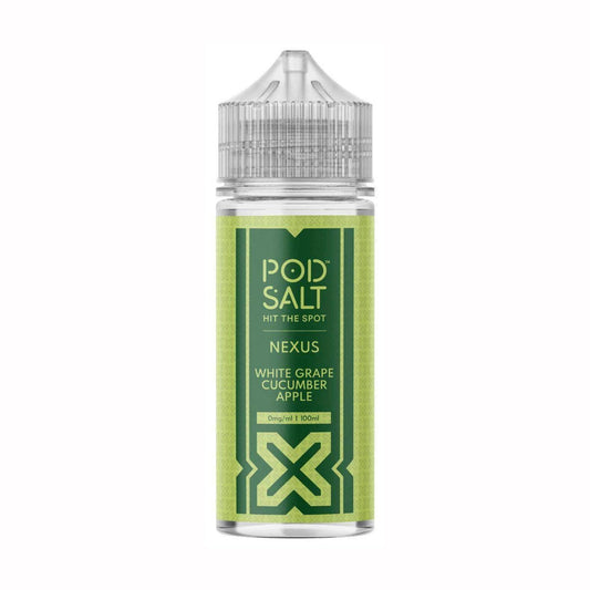 POD SALT NEXUS WHITE GRAPE CUCUMBER APPLE (PRO GREEN) 100ML SHORTFILL E-LIQUID - VapePure