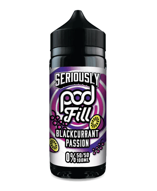 SERIOUSLY POD FILL - BLACKCURRANT PASSION 100ML SHORT FILL - 50/50PG/VG E-LIQUID BY DOOZY - VapePure