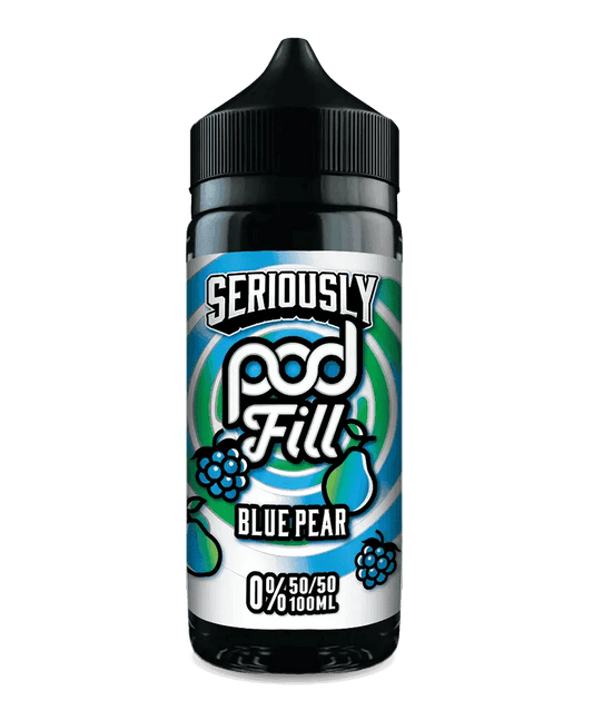 SERIOUSLY POD FILL - BLUE PEAR 100ML SHORT FILL - 50/50PG/VG E-LIQUID BY DOOZY - VapePure