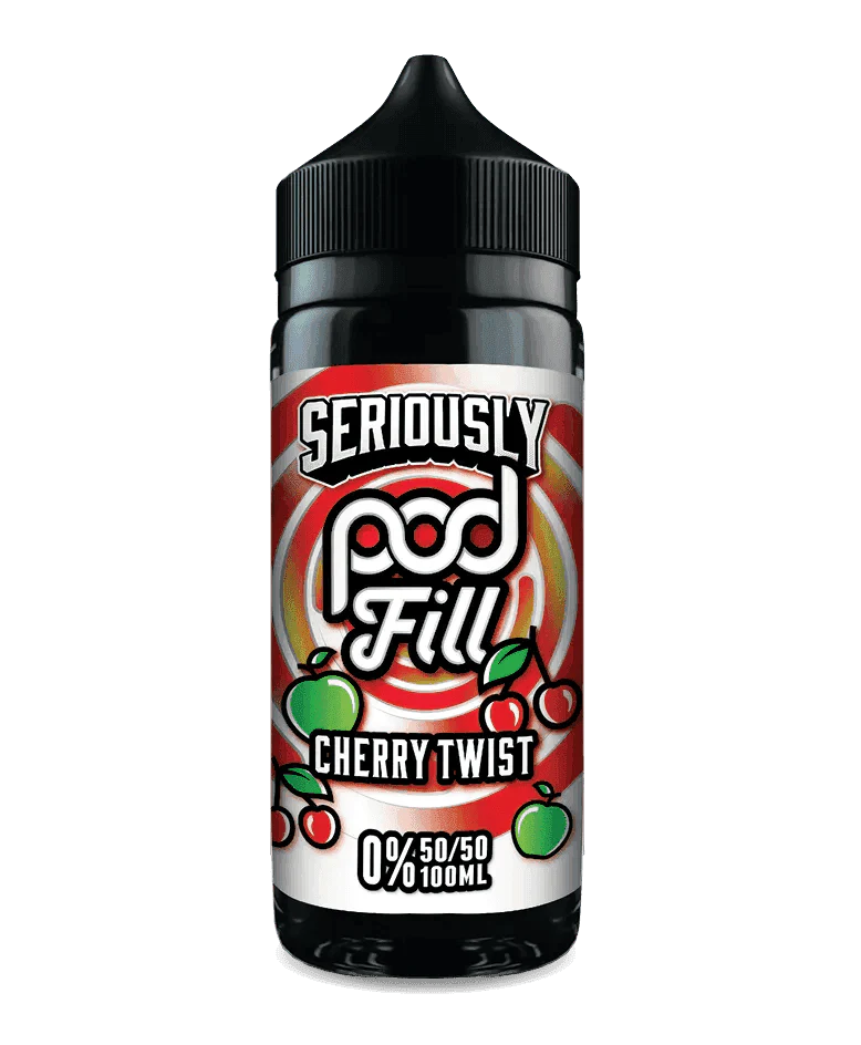SERIOUSLY POD FILL - CHERRY TWIST 100ML SHORT FILL - 50/50PG/VG E-LIQUID BY DOOZY - VapePure