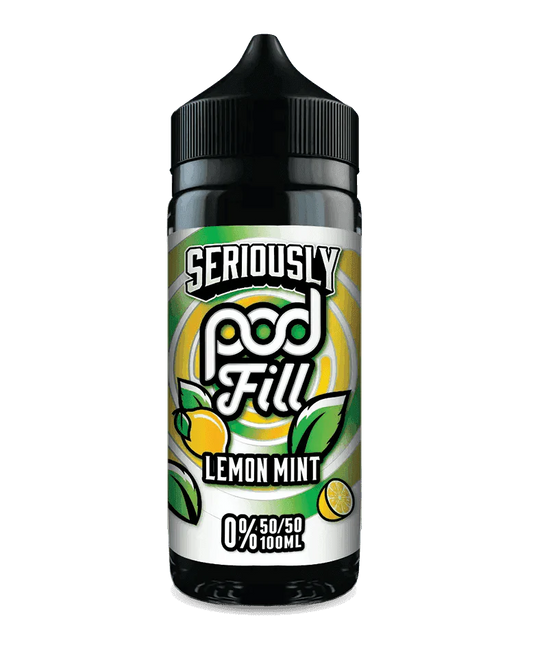 SERIOUSLY POD FILL - LEMON MINT 100ML SHORT FILL - 50/50PG/VG E-LIQUID BY DOOZY - VapePure
