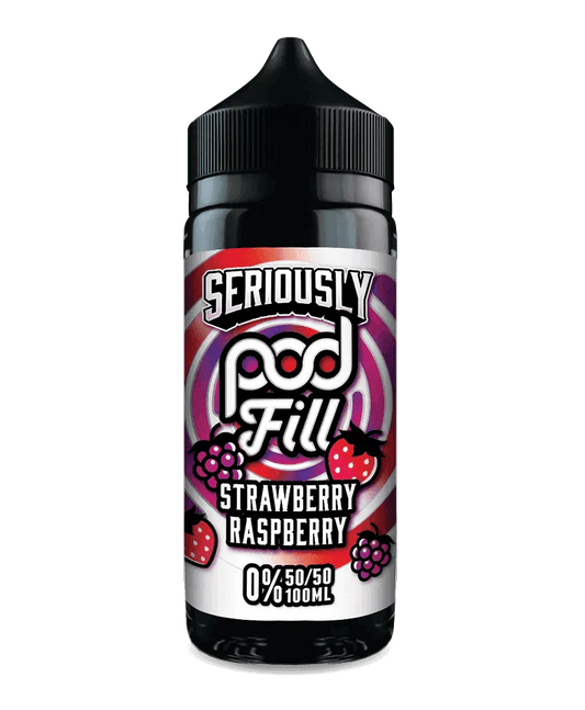 SERIOUSLY POD FILL - STRAWBERRY RASPBERRY 100ML SHORT FILL - 50/50PG/VG E-LIQUID BY DOOZY - VapePure