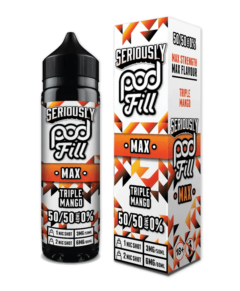 TRIPLE MANGO - 40ML SHORT FILL 50/50 BY SERIOUSLY POD FILL MAX - VapePure