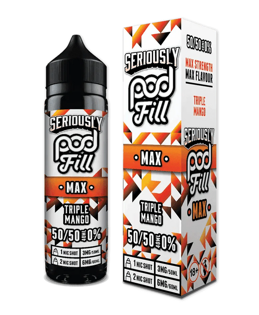 TRIPLE MANGO - 40ML SHORT FILL 50/50 BY SERIOUSLY POD FILL MAX - VapePure