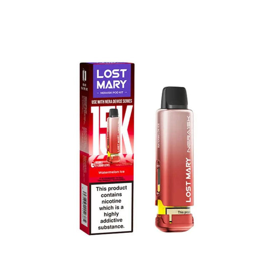 WATERMELON ICE - LOST MARY NERA 15K REPLACEMENT PREFILLED POD - Vapeslough